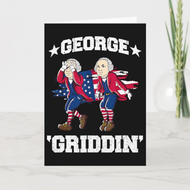 4 juli George Washington Griddy George Griddi Kort (Framsida)