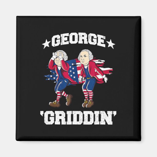4 juli George Washington Griddy George Griddi Magnet (Framsidan)
