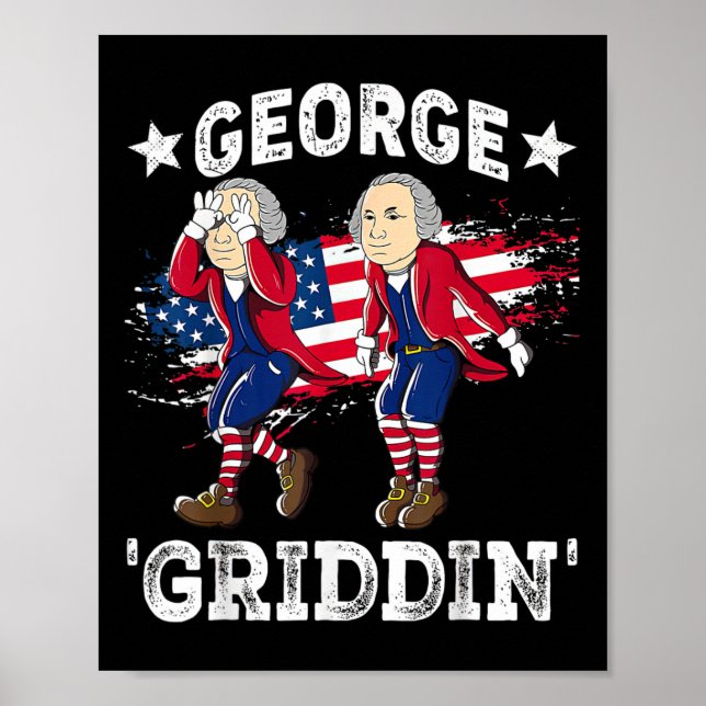 4 juli George Washington Griddy George Griddi Poster (Framsidan)