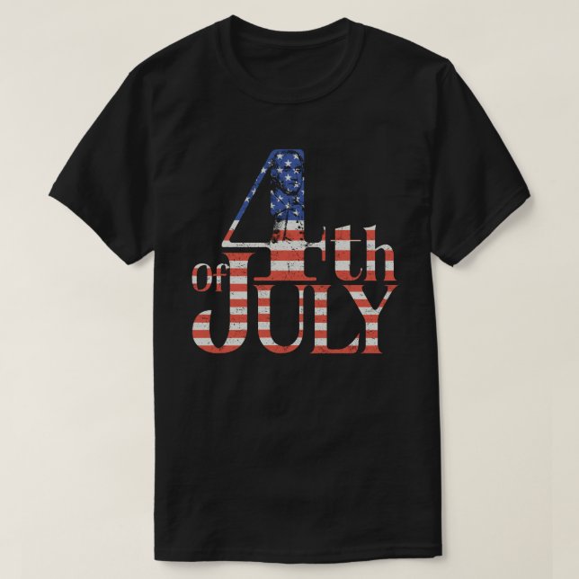4 juli George Washington Retro Patriotisk T Shirt (Design framsida)