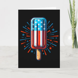 4 juli Glass Amerikansk Flagga Patriotisk Sommar Kort
