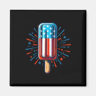 4 juli Glass Amerikansk Flagga Patriotisk Sommar Magnet