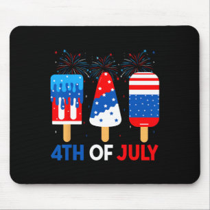 4 juli-glasskomik Patriotisk amerikansk flagga Musmatta