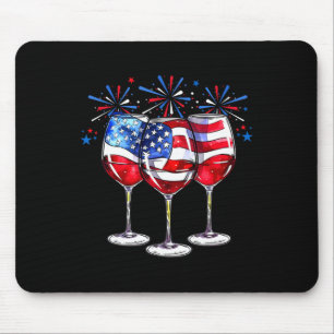 4 juli Gles Patriotic Rött vitt blått USA, Vin Musmatta