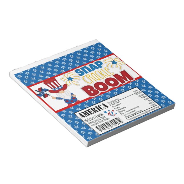 4 juli Gnome Candy Pub Wrapper Party favors Anteckningsblock (Vinklad)