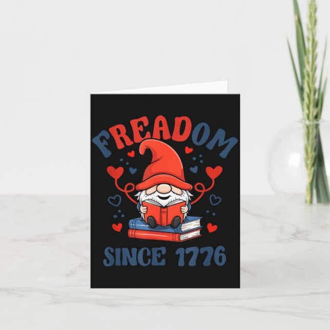 4 juli Gnome Firework Freadom Book Kort (Framsida)