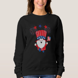 4 juli Gnome Hat USA flagga American Fireworks T Shirt