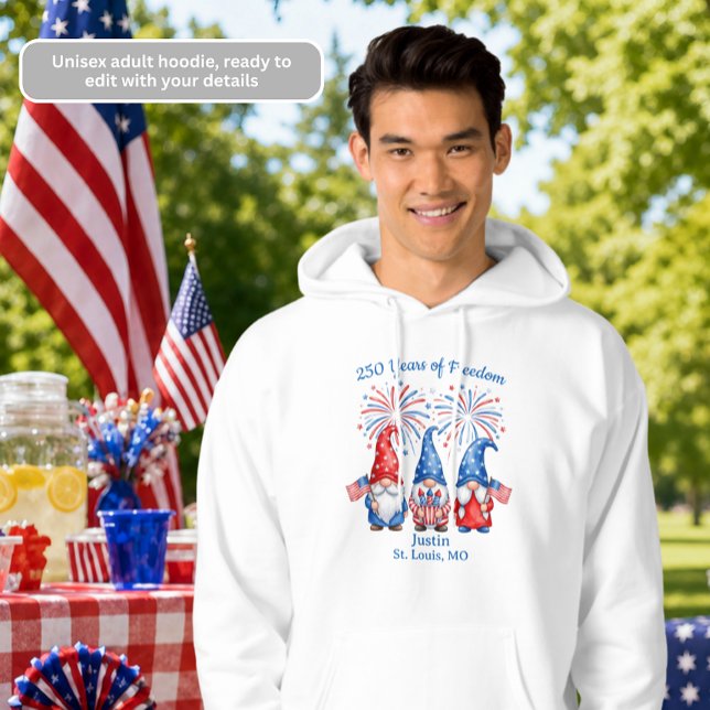 4 juli-gnominernas herrhoodie hoodie (Skapare uppladdad)