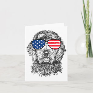 4 juli Goldendoodle Doodle Hund Patriotic Usa Kort