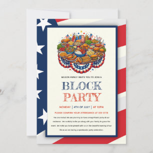 4 juli: Grannskapsblocket Party Inbjudningar