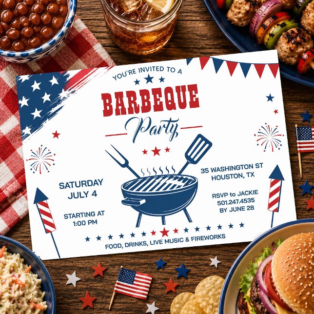 4 juli grillfest inbjudan (Skapare uppladdad)