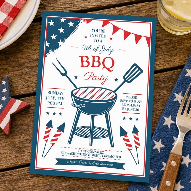 4 juli grillfest inbjudan (Skapare uppladdad)