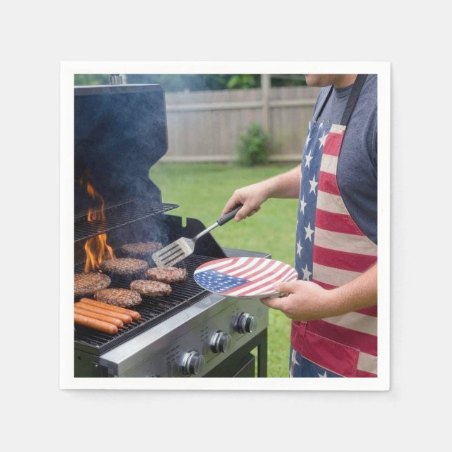 4 juli grillfest  pappersservett (Framsidan)