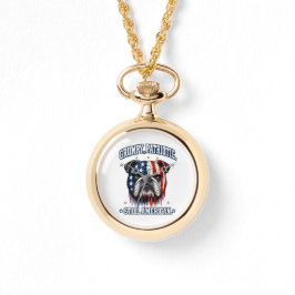 4 juli Grumpy Patriotisk Bulldog Uhr Armbandsur