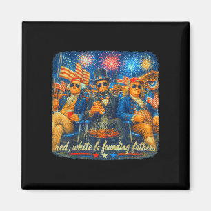 4 juli grundande fäder vintage patriotisk magnet