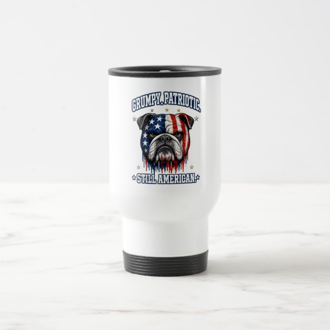 4 juli-grym patriotisk bulldogg-resemugg resemugg (Center)