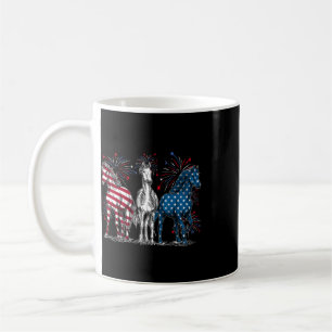 4 juli hästälskare röd vit och blå amerika kaffemugg