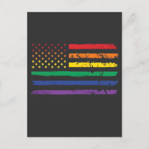 4 juli HBTQ Pride Flag Amerikansk HBT Helg Vykort