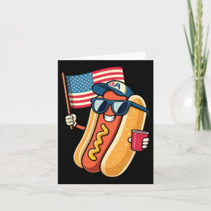 4 juli Hotdog 4 juli Patriotic Kort