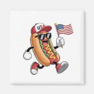 4 juli Hotdog American Independence 1776 Magnet