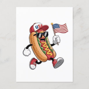 4 juli Hotdog Amerikanska självständighetsdagen 17 Meddelande Vykort