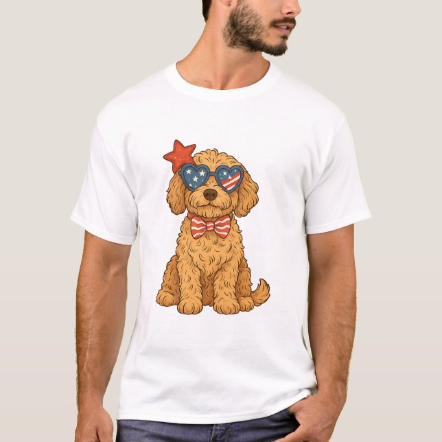 4 juli-hund t shirt (Framsida)