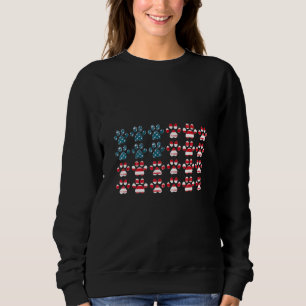 4 juli hund tåavtryck amerikansk flagga glad obero t shirt