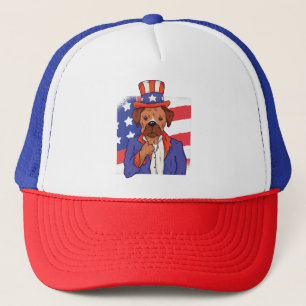 4 juli Hund USA Patriot design Keps