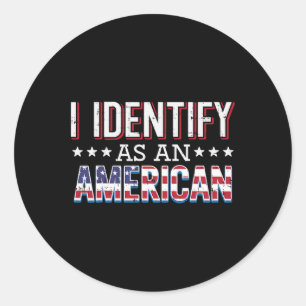 4 juli identifierar jag som amerikansk Flagga Patr Runt Klistermärke