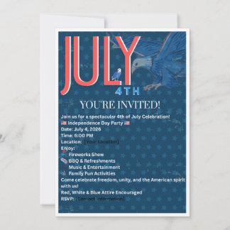 4 juli inbjudan mall | Patriotisk oavhängighet