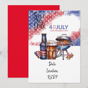 4 juli inbjudningskort spara datum