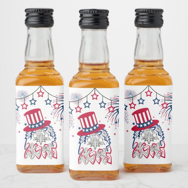 4 juli Independence day Amerikanska Eagle Spritflaskor Etikett (Flaskor)