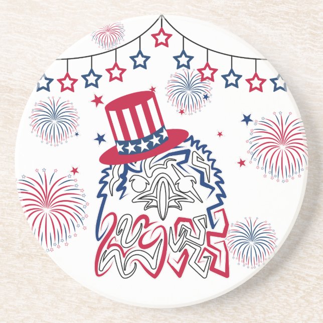 4 juli Independence day Amerikanska Eagle Underlägg (Framsidan)