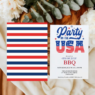 4 juli Independence day Barbecue party Inbjudningar