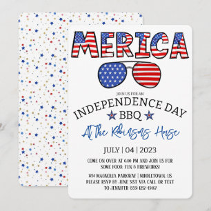 4 juli Independence day BBQ Party Inbjudningar