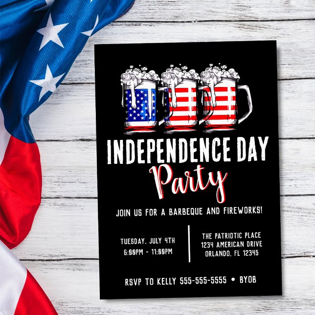 4 juli Independence day Beer Party Inbjudningar (Skapare uppladdad)