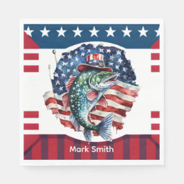 4 juli Independence day för fiske i älskare Pappersservett