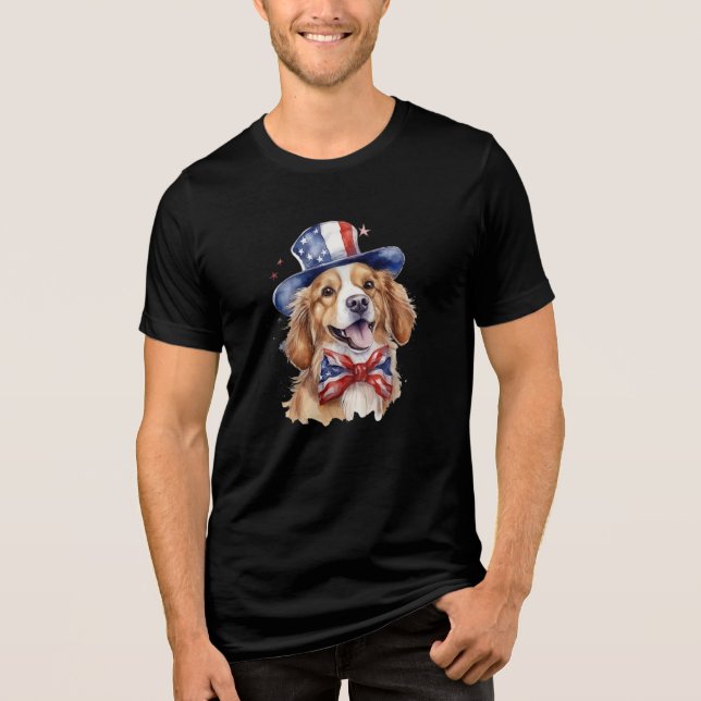 4 juli Independence day Hund T Shirt (Framsida)