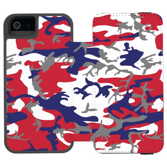 4 juli, Independence day, Kamouflage Grått Incipio iPhone Wallet Skal (Folio Öppen)