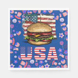 4 juli Independence day med American Hamburger Pappersservett