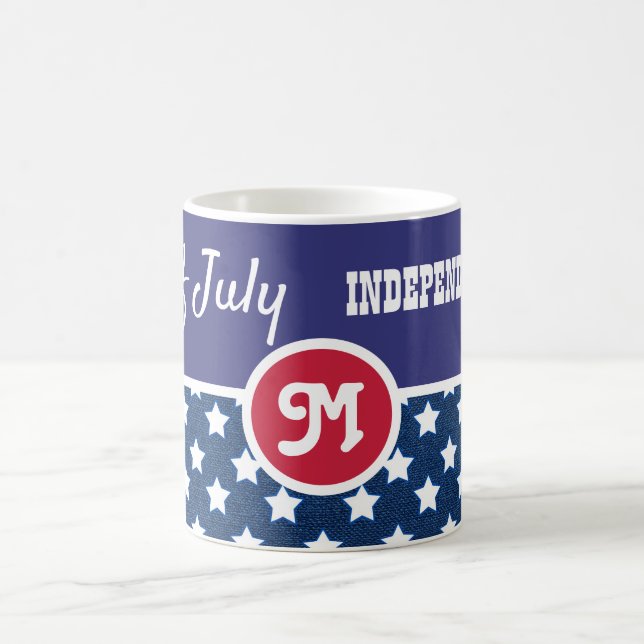 4 juli Independence day monogram Kaffemugg (Center)