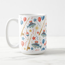 4 juli Independence day party för fiske i älskare Kaffemugg