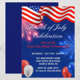 4 juli Independence day party Inbjudningar