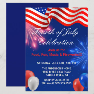 4 juli Independence day party Inbjudningar