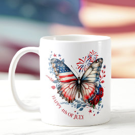 4 juli Independence day Patriotic Namn Kaffemugg