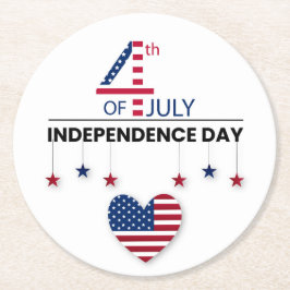 4 juli Independence day Underlägg Papper Rund