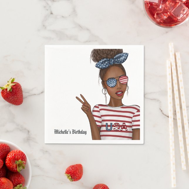 4 juli Independence day USA Birthday Pappersservett (Insitu)