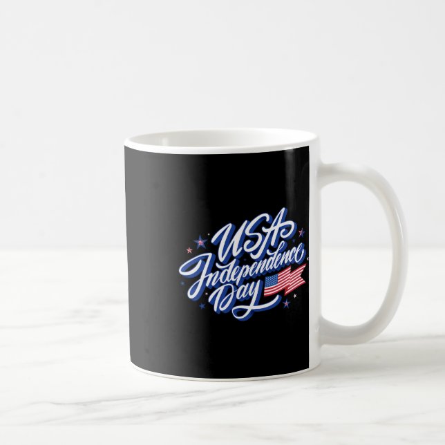 4 juli Independence day USA flagga Patriotic Ameri Kaffemugg (Höger)