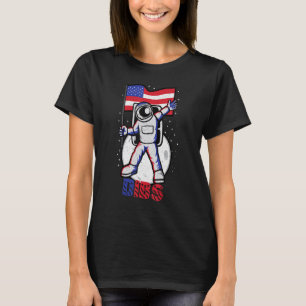 4 juli Independence day USA:s Flagga Astronaut Dib T Shirt