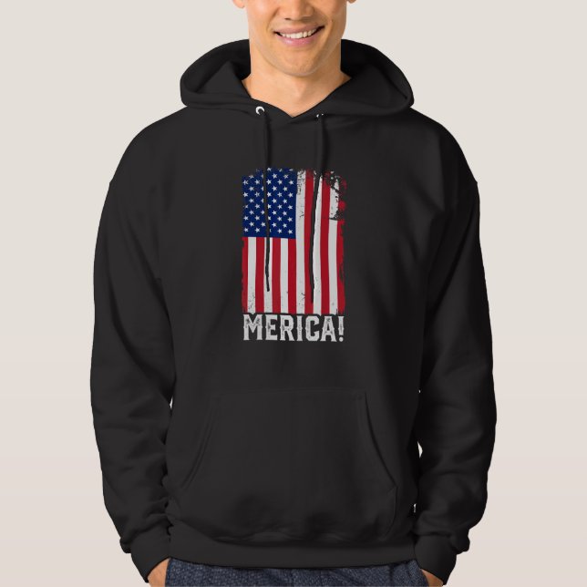 4 juli Independence day USA:s Flagga Hoodie (Framsida)